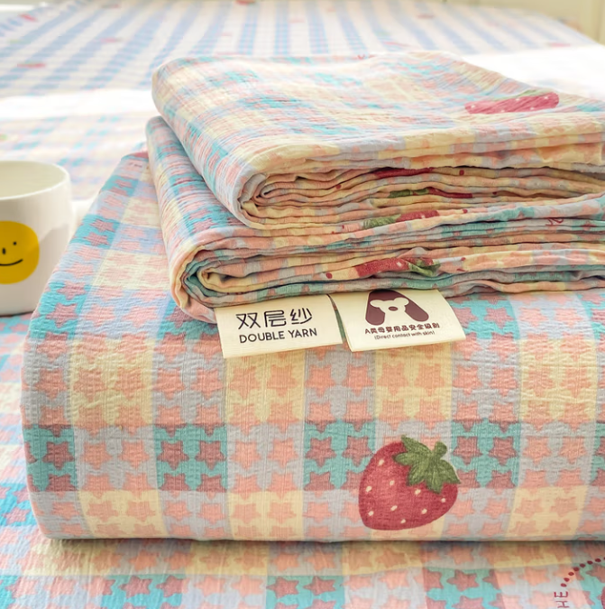 a类床笠罩全包床笠1.8米x2米可水洗床套罩四季通用裸睡床罩保护套 草莓格